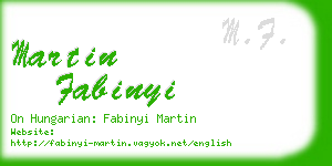 martin fabinyi business card